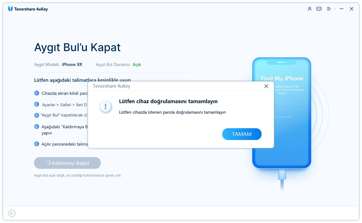 Cihaz doğrulamasını tamamlama