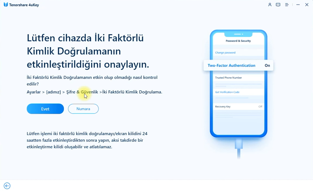 iki faktörlü kimlik doğrulamayı etkinleştir
