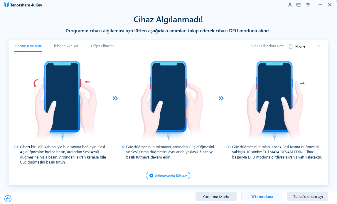 4ukey dfu moduna giriyor