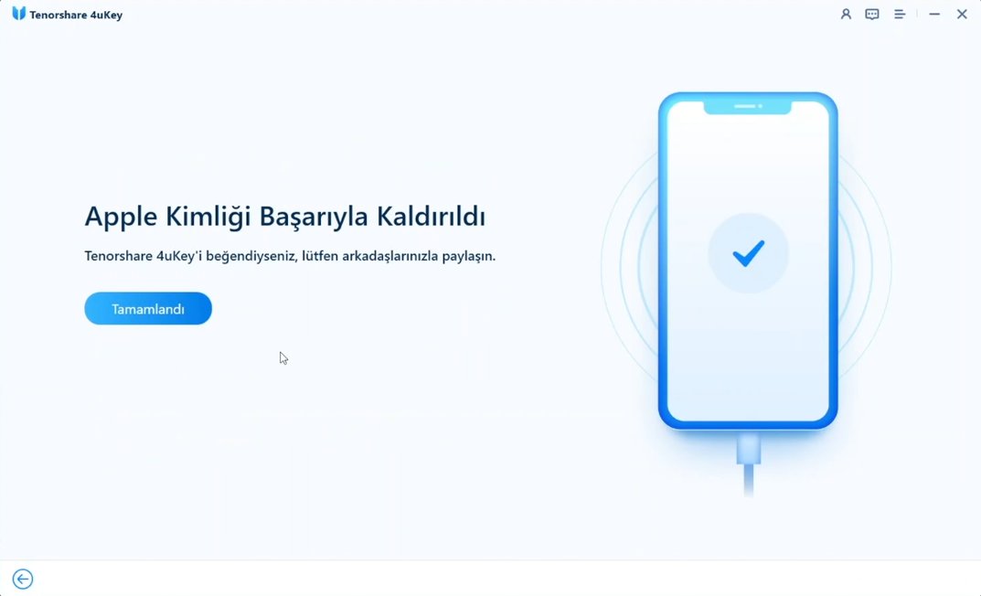 Apple ID başarıyla kaldırıldı