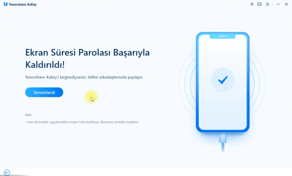 iphone ekran süresi parolasını kaldırıldı