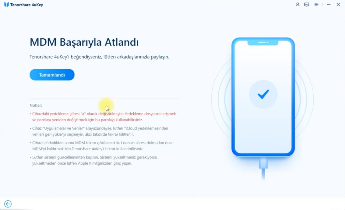 mdm başarıyla atlandı - 4uKey