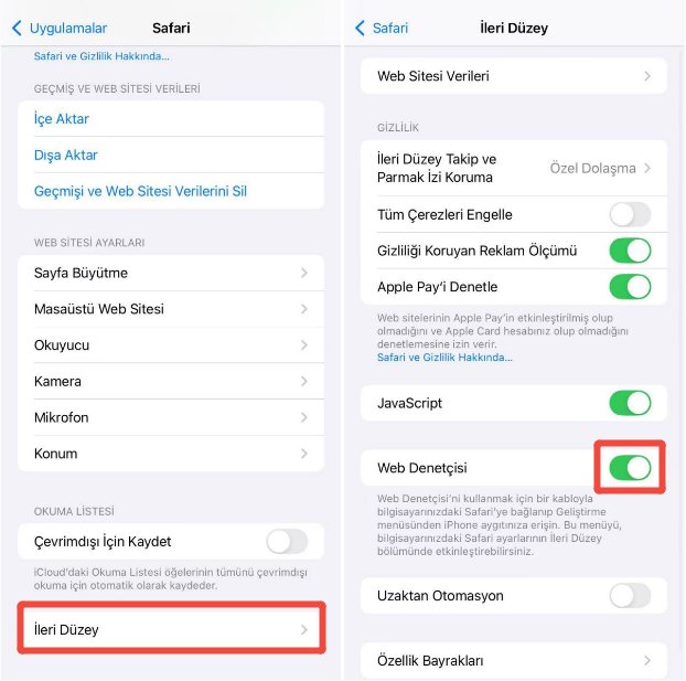 Web Denetçisi özelliğini etkinleştirme