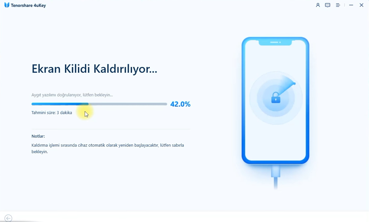 ekran kilidi kaldırıyor