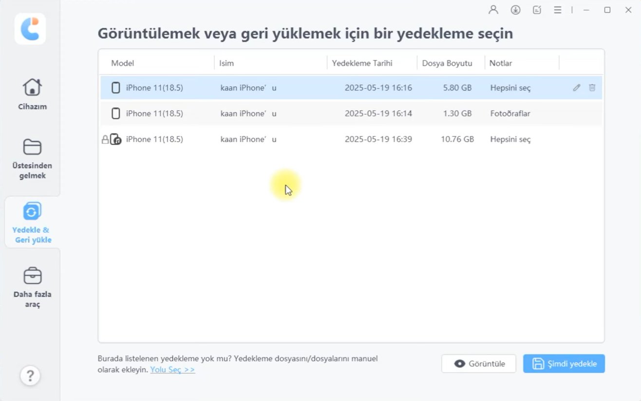veri yedekleme iPhone 16