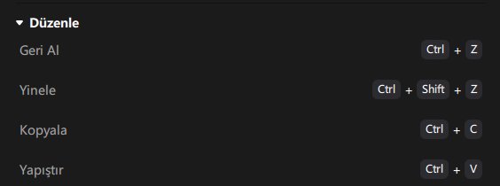 Kısayol Tuşlarını Düzenle