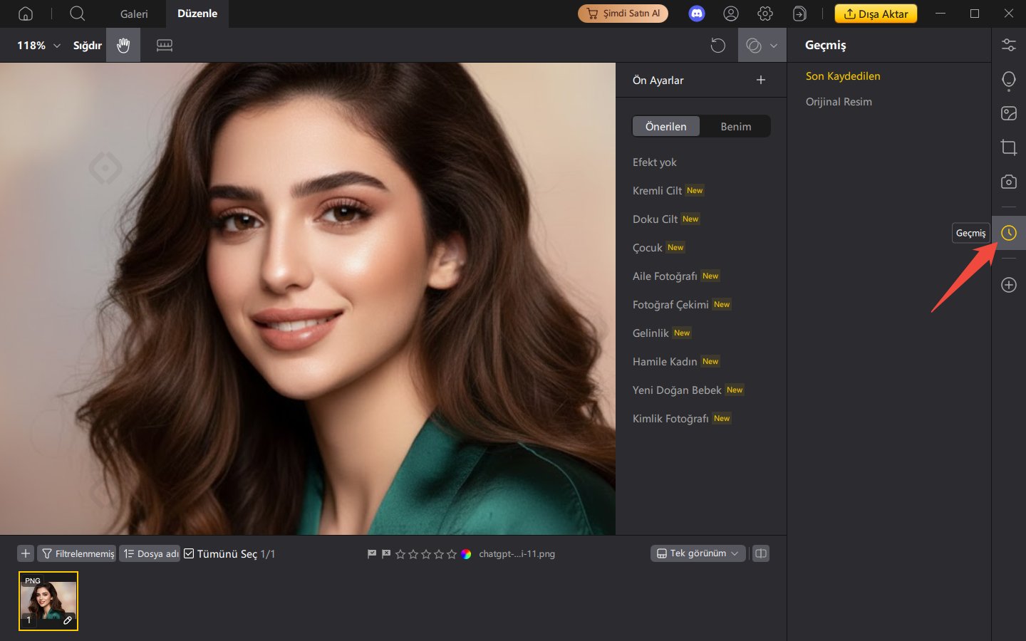 Geçmiş Özelliği Nasıl Kullanılır