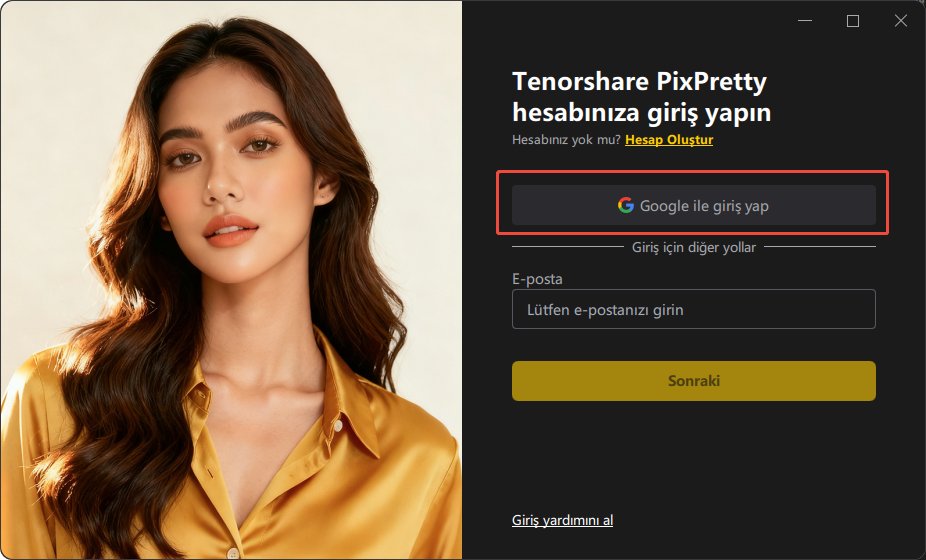 Üçüncü taraf bir hesapla giriş yapın