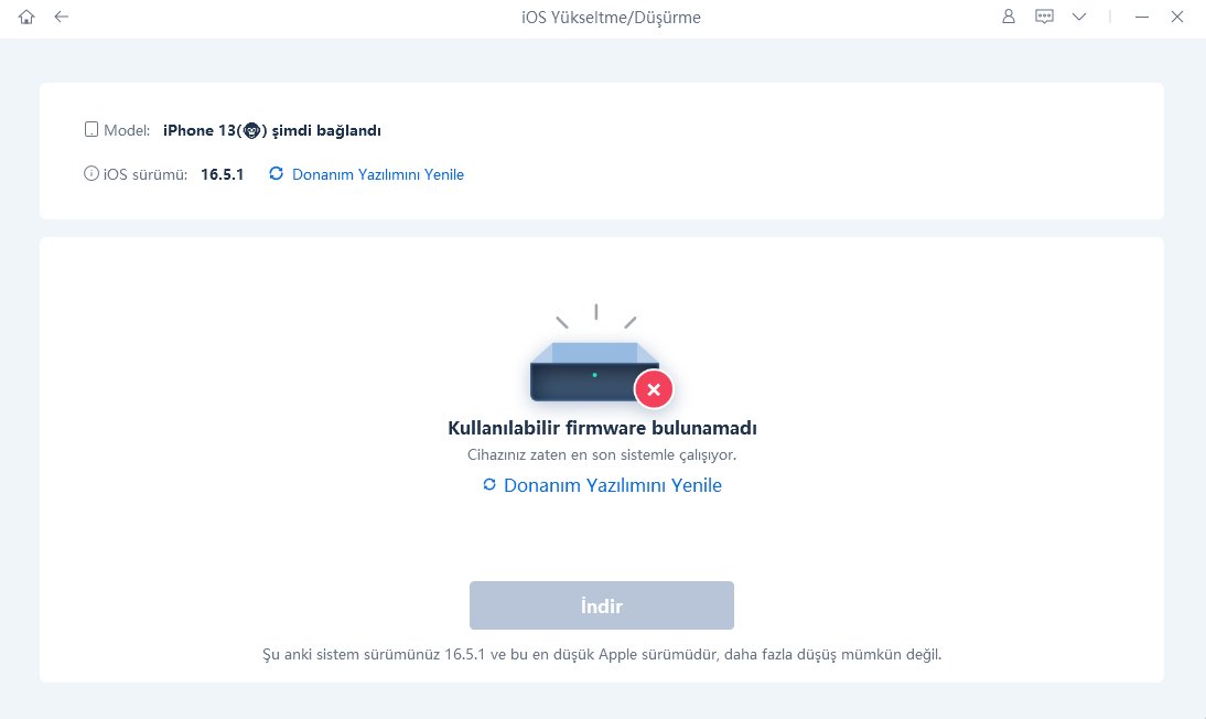 yazılım bulunamadı