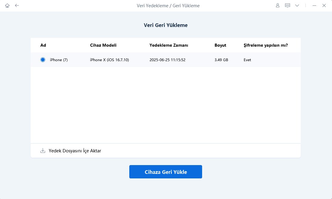 cihaza geri yükle