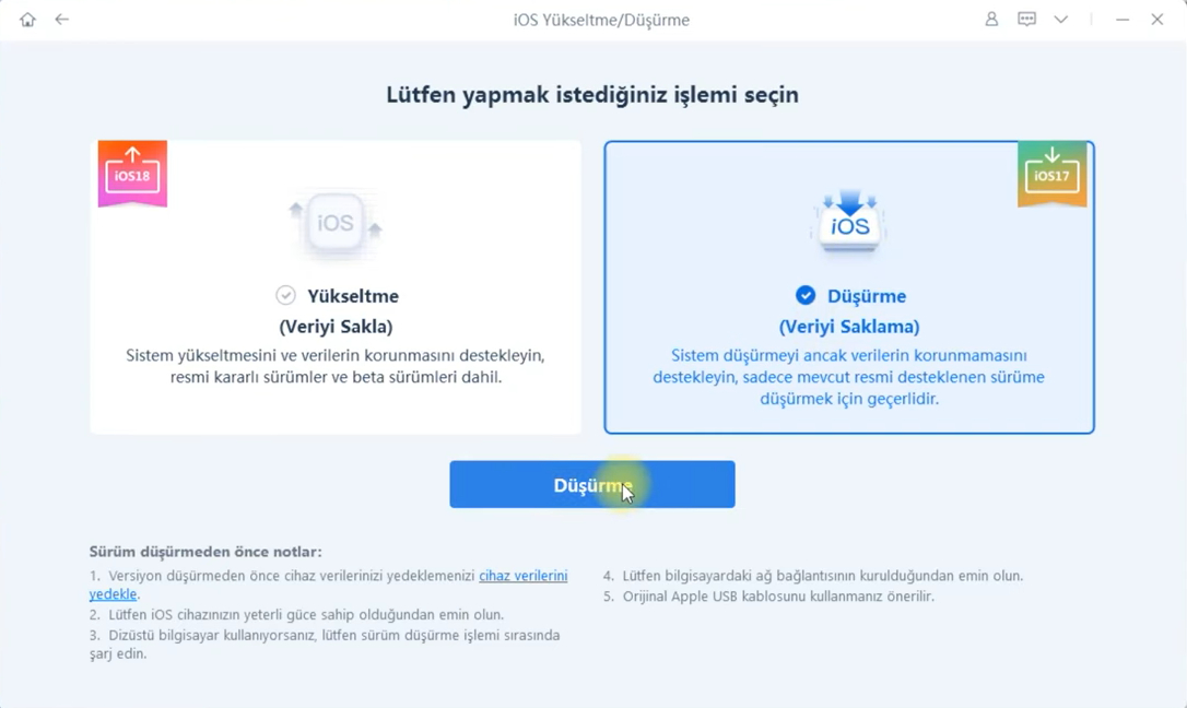 reiboot ile ios 26 beta iptal etme