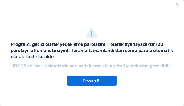 yedekleme şifresi belirleme