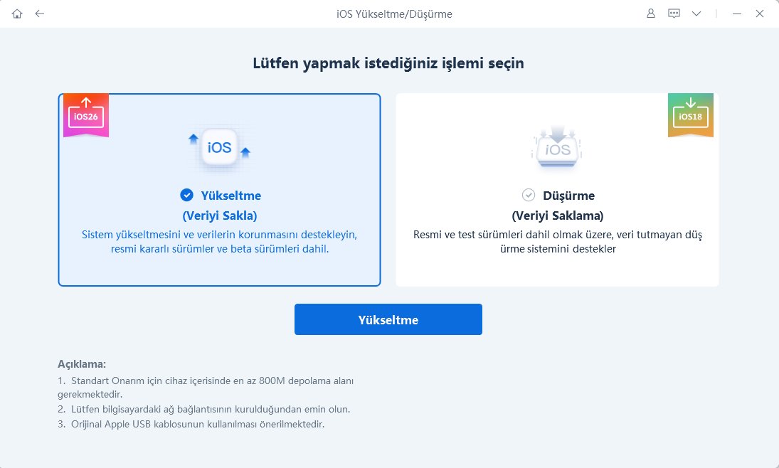 iOS 26 sistemini yükselt