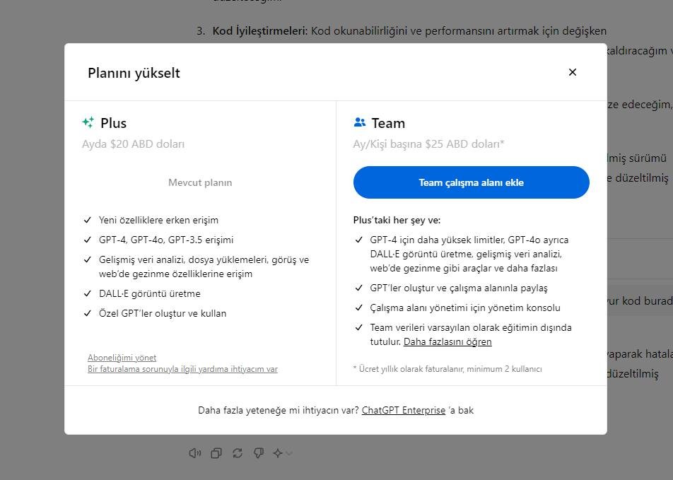 ChatGPT Business ve Kurumsal Planlar