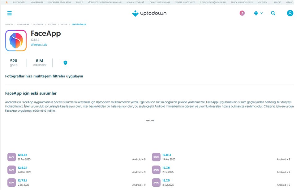 faceapp eski sürümü