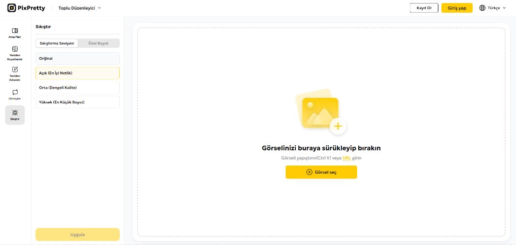 pixpretty fotoğraf sıkıştırma