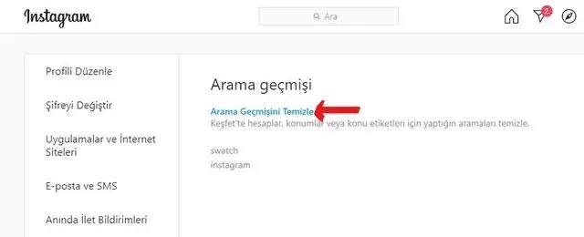 Web'den Instagram Arama Geçmişi Nasıl Silinir
