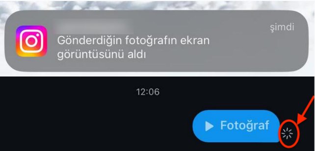 instagram dm ekran görüntüsü bildirimi