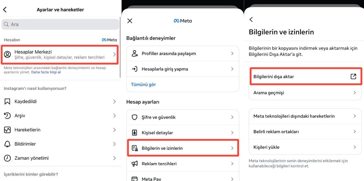 instagram takip etmeyenleri bulma ücretsiz - veri indirme talebi