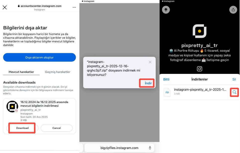 takip etmeyenleri görme - dosya indir