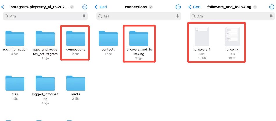 instagram takibi bırakanlar - listeleri ayırma