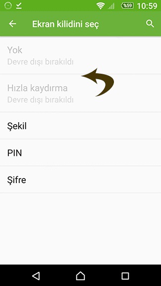 android pin kodu kaldırma