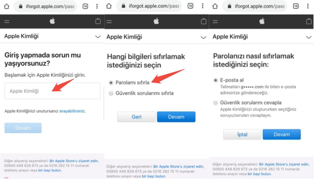 ifotgot apple ile apple kimliği şifresi sıfırlama