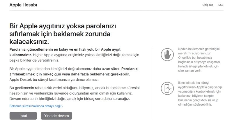 iforgot apple ile hesap kurtarma
