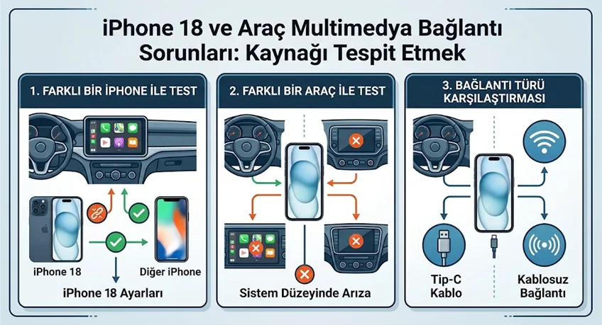 iphone 18 carplay bağlanmıyor