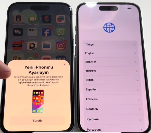 Eski ve yeni iPhone’u yan yana getirin.