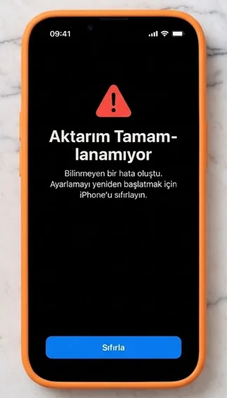 iphone veri aktarma tamamlanamıyor