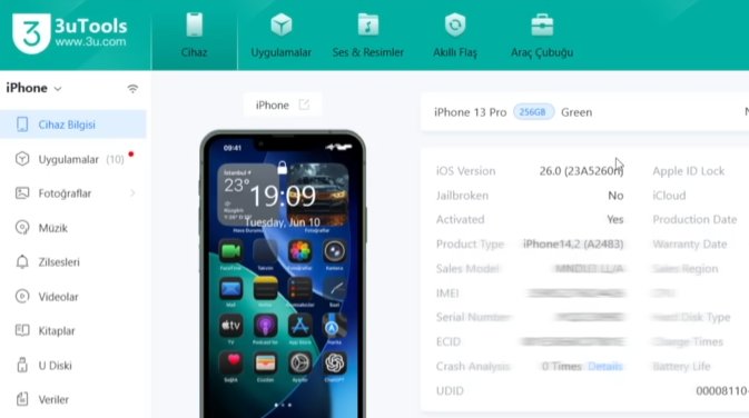 3utools ile ios sürüm düşürme