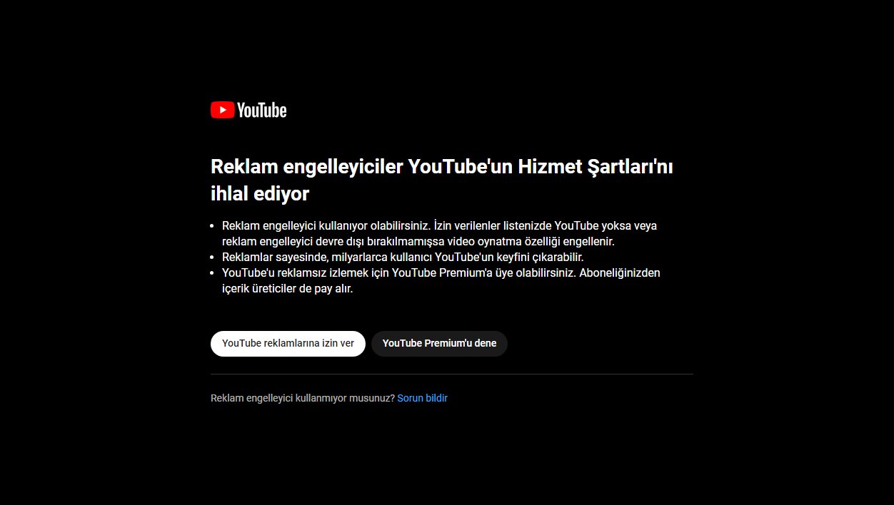 reklam engelleyiciler youtube'un hizmet şartları'nı ihlal ediyor nasıl kaldırılır