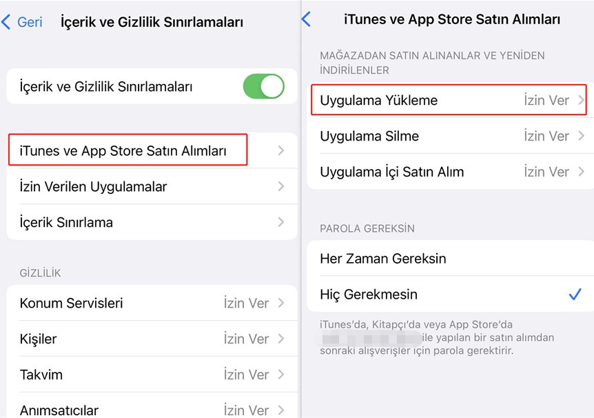 iphone app store silindi veya ipad app store silindi - sınırlamaları kontrol edin