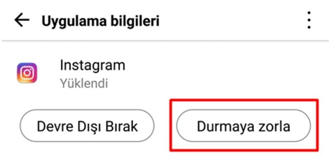 instagram hikaye siyah ekran - android Instagram Uygulamasını Yeniden Başlatın