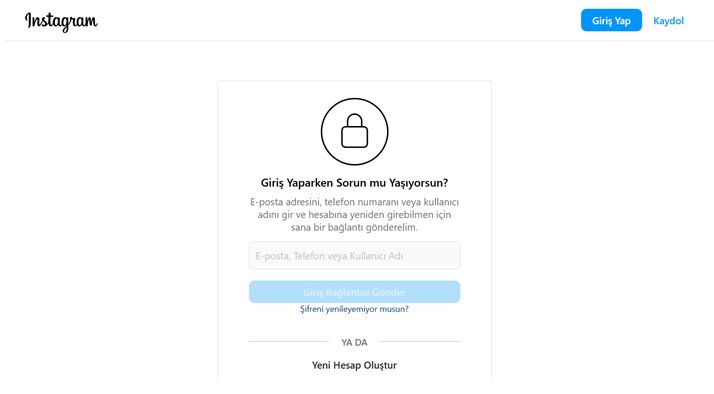 instagram şifrem doğru ama giremiyorum