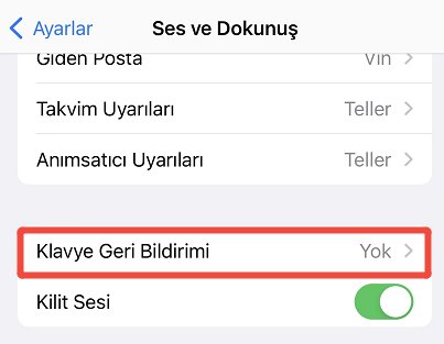 iphone titreşim kapatma - klavye titreşimini kapatma