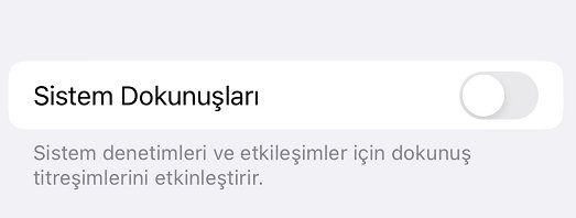 iphone titreşim kapatma - sistem dokunuşlarını kapatma