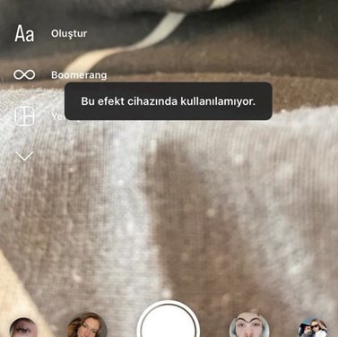 instagram bu efekt cihazınızda kullanılamıyor