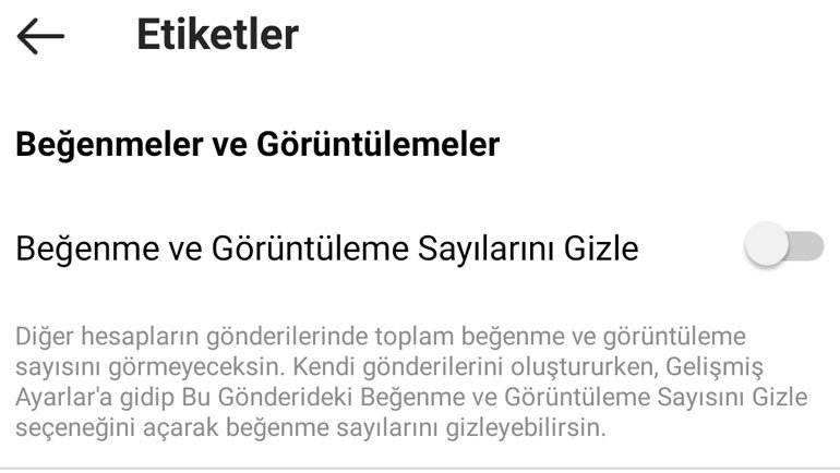 Hikaye Görüntülenme Sayılarını Gizlemek