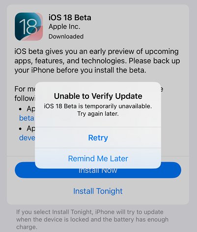 ios 18 güncelleme doğrulanamadı nasıl çözülür