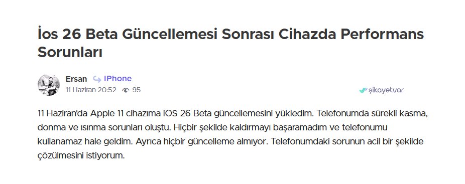 kullanıcıların iOS 26'e şikayeti