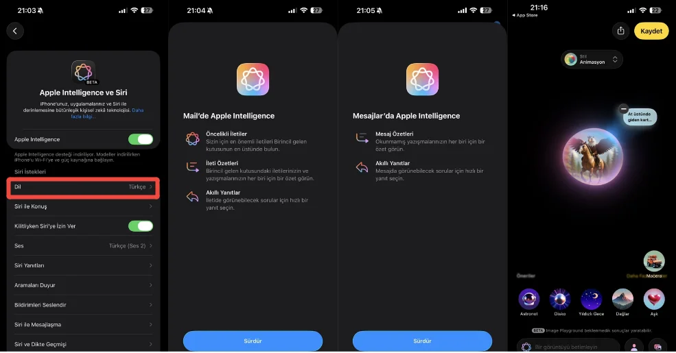 ios 26.1 apple intelligence türkçe desteği