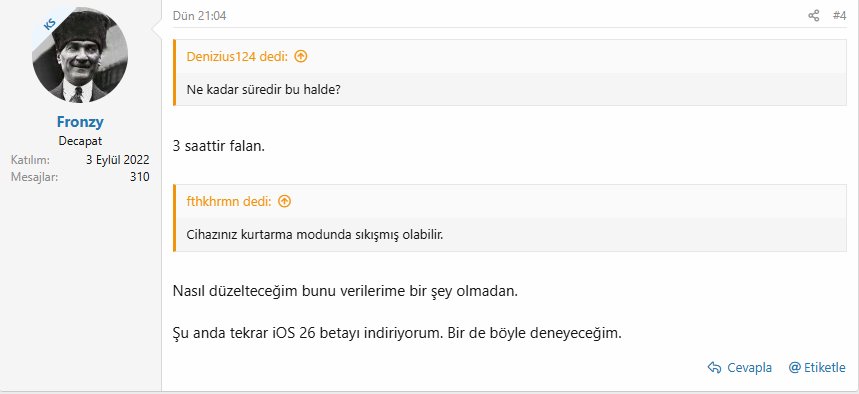 iPhone kurtarma modu ne kadar sürer