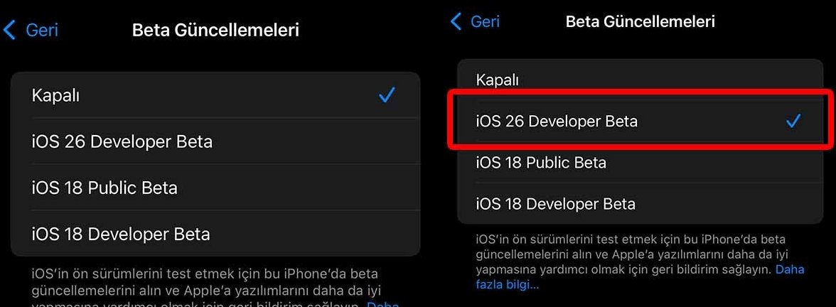 ios 26 dev beta nasıl indirilir