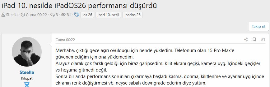 ipados 26 beta'dan 18'e düşürme