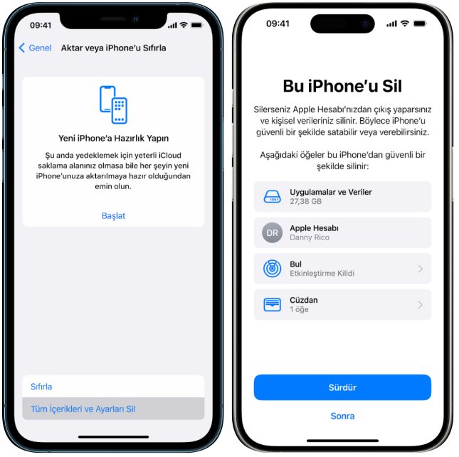 iphone 17 fabrika ayarlarına sıfırlama