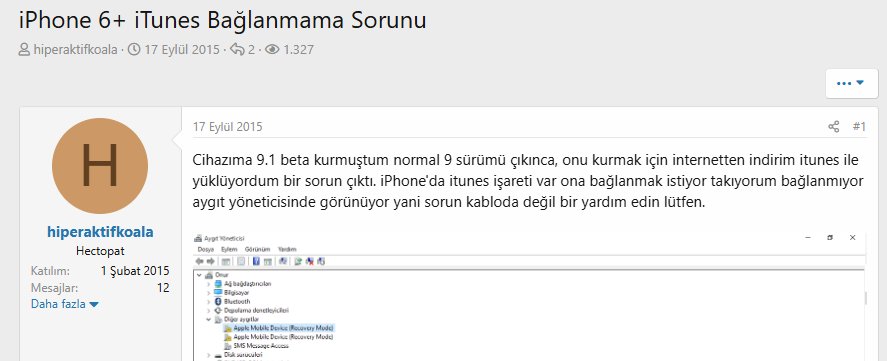 itunes iphone 6 tanımıyor
