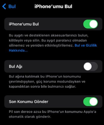 iphone bul çalışmıyor - Son Konum Gönderme ve Bul Ağı Özelliklerini Etkinleştirin