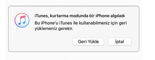 itunes ile iphone kurtarma modunda kaldı sorununu düzeltme